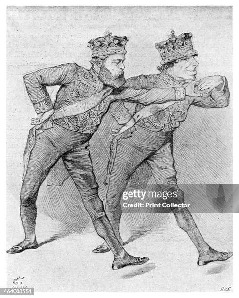 'The Political Pas de Deux', 1878 . Lord Salisbury and Disraeli, both admitted to the Order of the Garter for their efforts at the Congress of...