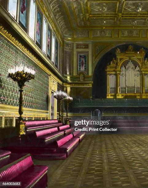 The ballroom, Buckingham Palace, London, late 19th or early 20th century.