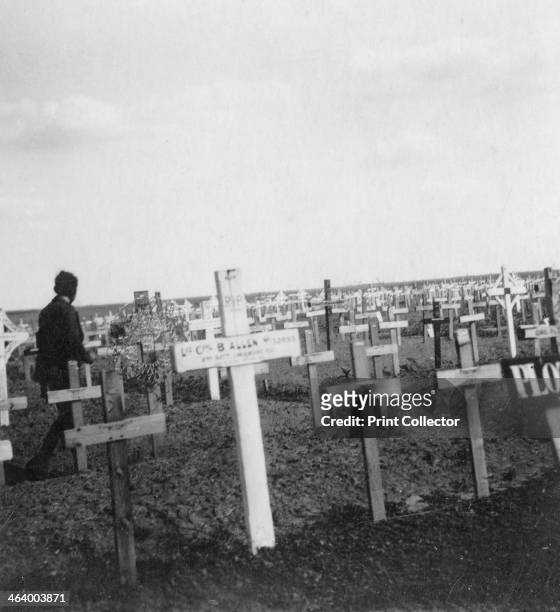 British war cemetery, Gouzeaucourt, France, World War I, c1917-c1918. The New British Cemetery at the village of Gouzeaucourt contains the graves of...