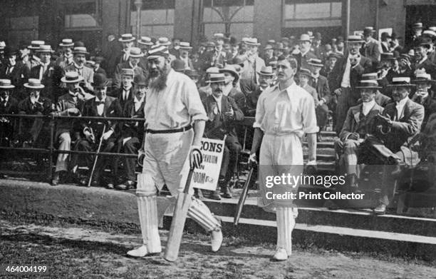 Dr WG Grace, English cricketer, walking out to bat, c1899. Regarded as possibly the greatest cricketer of all time, WG Grace played first class...