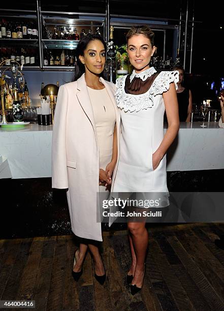 Actresses Azie Tesfai and Serinda Swan attend Women In Film Pre-Oscar Cocktail Party presented by MaxMara, BMW, Tiffany & Co., MAC Cosmetics and...