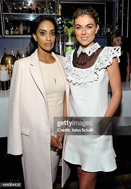 Actresses Azie Tesfai and Serinda Swan attend Women In Film Pre-Oscar Cocktail Party presented by MaxMara, BMW, Tiffany & Co., MAC Cosmetics and...