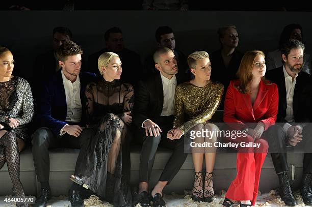 Actress/recording artist Jennifer Lopez, model/actor Patrick Schwarzenegger , recording artist Miley Cyrus , journalist Romain Dauriac , actress...