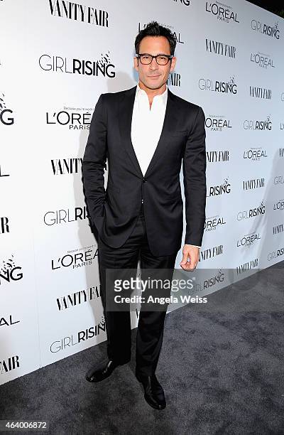 Actor Lawrence Zarian attends VANITY FAIR and LOreal Paris D.J. Night hosted by Freida Pinto to benefit Girl Rising at 1OAK on February 20, 2015 in...