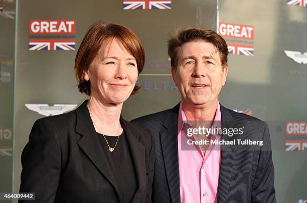 Actor Jim Piddock and guest attend the GREAT British film reception honoring the British nominees of the 87th Annual Academy Awards at The London...