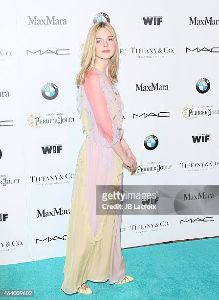 Elle Fanning attends Women In Film Pre-Oscar Cocktail Party presented by MaxMara, BMW, Tiffany & Co., MAC Cosmetics and Perrier-Jouet at Hyde Sunset...