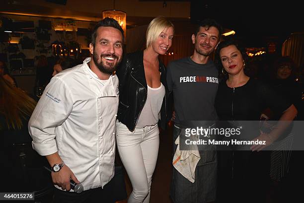 Fabio Viviani, Ashley Jung, Gabriele Corcos and Debi Mazar attends the Tuscan Trio Dinner hosted by Fabio Viviani, Debi Mazar and Gabriele Corcos...