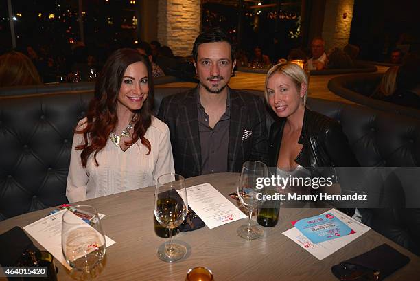 Allison Jacob, Ciro Campagnoli and Ashley Jung attend the Tuscan Trio Dinner hosted by Fabio Viviani, Debi Mazar and Gabriele Corcos during the 2015...