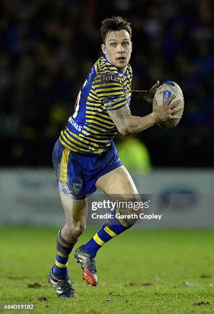 Gareth O'Brien of Warrington Wolves in action during the World Club Series match between Warrington Wolves and St George Illawarra Dragons at The...