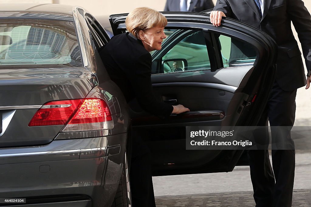 Pope Meets German Chancellor Angela Merkel
