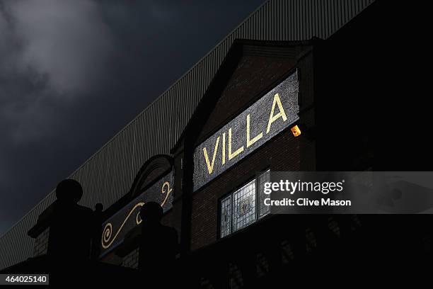 General view outside the stadium prior to the Barclays Premier League match between Aston Villa and Stoke City at Villa Park on February 21, 2015 in...