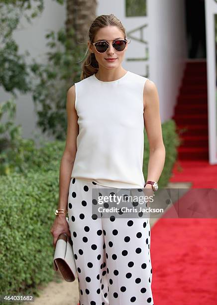 Olivia Palermo attends the final day of the Cartier International Dubai Polo Challenge 10th edition at Desert Palm Hotel on February 21, 2015 in...