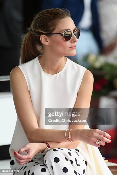 Olivia Palermo attends the final day of the Cartier International Dubai Polo Challenge 10th edition at Desert Palm Hotel on February 21, 2015 in...