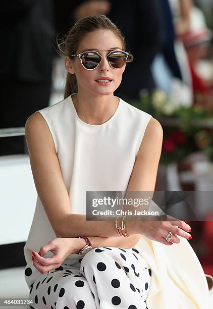 Olivia Palermo attends the final day of the Cartier International Dubai Polo Challenge 10th edition at Desert Palm Hotel on February 21, 2015 in...