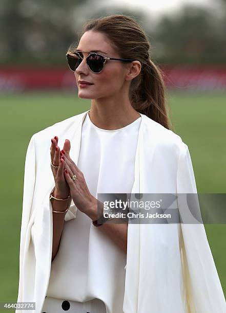 Olivia Palermo attends the final day of the Cartier International Dubai Polo Challenge 10th edition at Desert Palm Hotel on February 21, 2015 in...