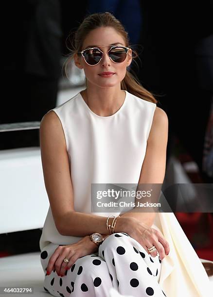 Olivia Palermo attends the final day of the Cartier International Dubai Polo Challenge 10th edition at Desert Palm Hotel on February 21, 2015 in...