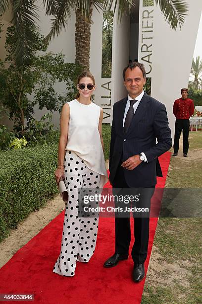 Regional Managing Director of Cartier Middle East, India and Africa Laurent Gaborit and actress Olivia Palermo attend the final day of the Cartier...