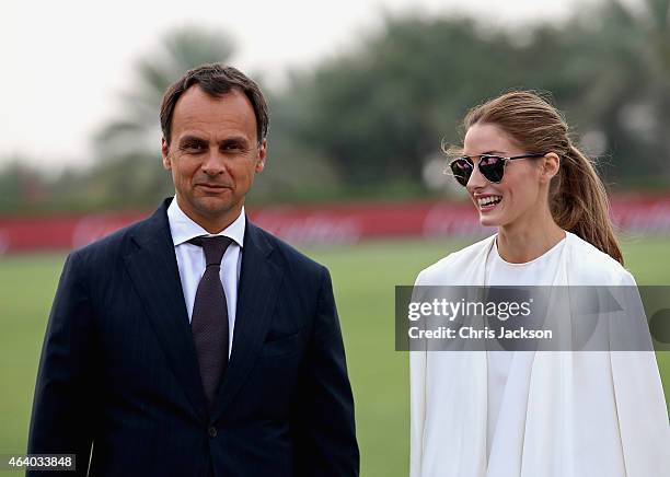 Regional Managing Director of Cartier Middle East, India and Africa Laurent Gaborit and actress Olivia Palermo attend the final day of the Cartier...