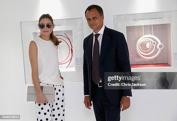 Regional Managing Director of Cartier Middle East, India and Africa Laurent Gaborit and actress Olivia Palermo visit the Cartier Villa on the final...