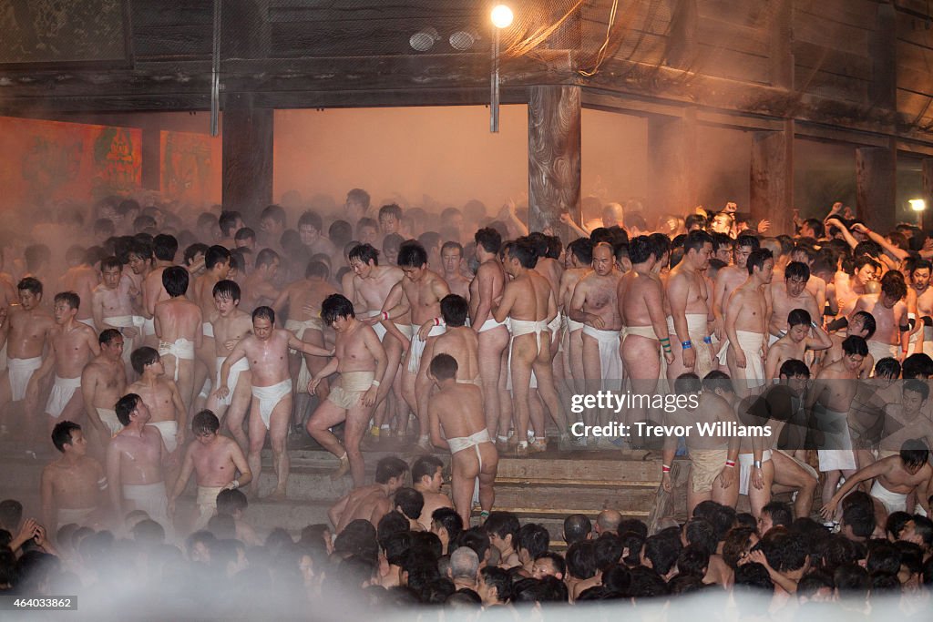 Naked Festival Takes Place At Saidaiji Temple