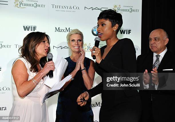 Women In Film President Cathy Schulman, Karen Buglisi Weiler, Global Brand President, MAC Cosmetics, recording artist Jennifer Hudson and Randy Soto,...