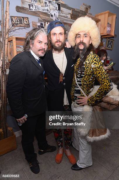 Chris Holmes, singer/song writer Alex Ebert and Alexander Antebi appear at the YouTube on Main Street and SPIN party at the 2014 Sundance Film...