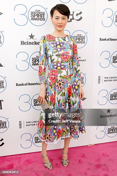 Actress Rinko Kikuchi attends the 2015 Film Independent Spirit Awards at Santa Monica Beach on February 21, 2015 in Santa Monica, California.