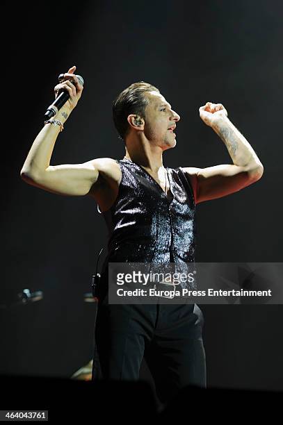 Dave Gahan of Depeche Mode performs on stage on January 17, 2014 in Madrid, Spain.