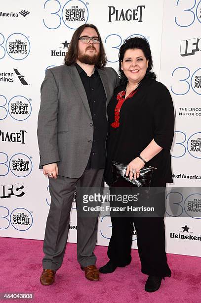 Directors Iain Forsyth and Jane Pollard attend the 2015 Film Independent Spirit Awards at Santa Monica Beach on February 21, 2015 in Santa Monica,...