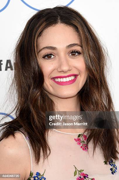 Actress Emmy Rossum attends the 2015 Film Independent Spirit Awards at Santa Monica Beach on February 21, 2015 in Santa Monica, California.