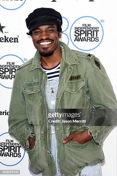 Actor/rapper Andre Benjamin attends the 2015 Film Independent Spirit Awards at Santa Monica Beach on February 21, 2015 in Santa Monica, California.
