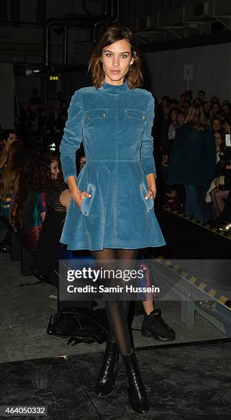 Alexa Chung attends the Henry Holland show during London Fashion Week Fall/Winter 2015/16 on February 21, 2015 in London, United Kingdom.