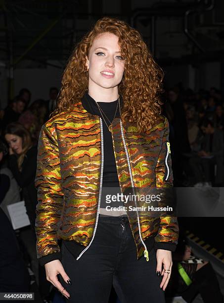 Jess Glynne attends the Henry Holland show during London Fashion Week Fall/Winter 2015/16 on February 21, 2015 in London, United Kingdom.