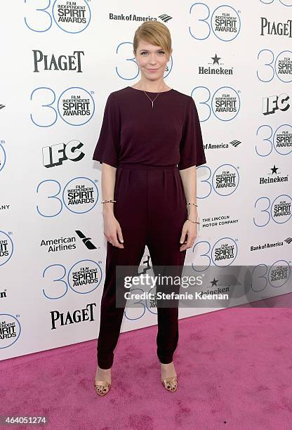 Director Katie Aselton attends the 30th Annual Film Independent Spirit Awards at Santa Monica Beach on February 21, 2015 in Santa Monica, California.