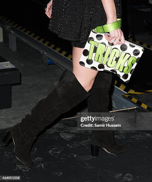 Indiana attends the Henry Holland show during London Fashion Week Fall/Winter 2015/16 on February 21, 2015 in London, United Kingdom.