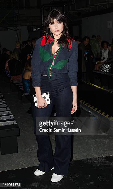 Daisy Lowe attends the Henry Holland show during London Fashion Week Fall/Winter 2015/16 on February 21, 2015 in London, United Kingdom.