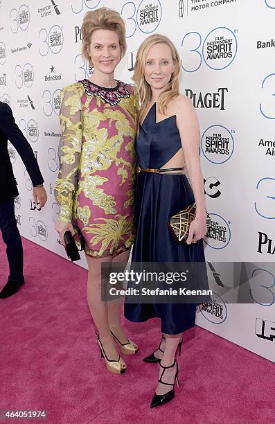 Princess Isabelle zu Hohenlohe-Jagstberg and actress Anne Heche attend the 30th Annual Film Independent Spirit Awards at Santa Monica Beach on...