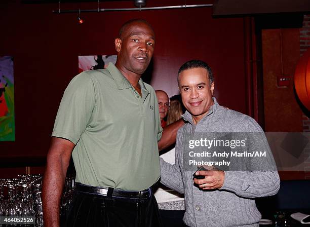 Former New York Knicks player and present Knicks assistant coach Herb Williams and TV anchorman Maurice DuBois pose for a photo during the John...