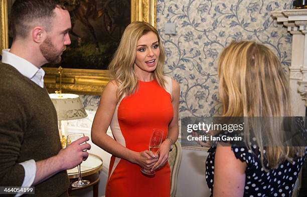 Katherine Jenkins hosts a breakfast for key press to announce her signing new deal with Decca Records at The Ritz on January 20, 2014 in London,...