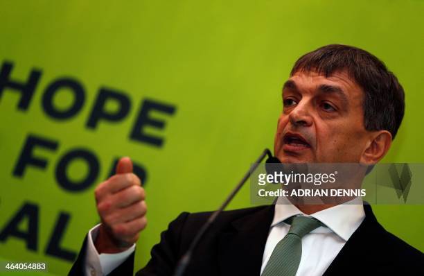 Former FIFA deputy general secretary Jerome Champagne speaks during the Hope for Football press conference in London on January 20, 2014. Former FIFA...