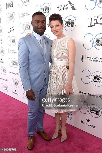 Actors David Oyelowo and Jessica Oyelowo attend the 30th Annual Film Independent Spirit Awards at Santa Monica Beach on February 21, 2015 in Santa...