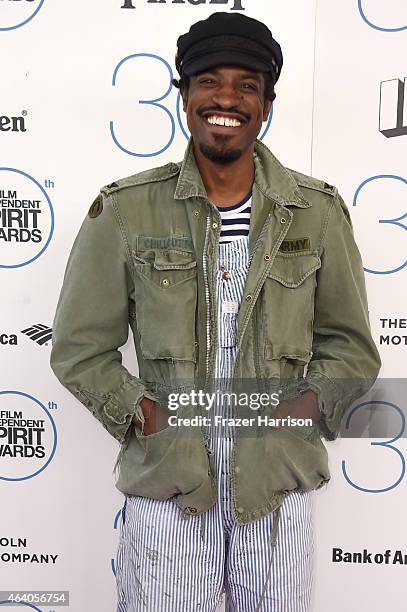 Musician/actor Andre Benjamin attends the 2015 Film Independent Spirit Awards at Santa Monica Beach on February 21, 2015 in Santa Monica, California.