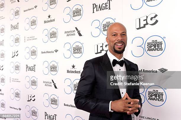 Recording artist/actor Common attends the 30th Annual Film Independent Spirit Awards at Santa Monica Beach on February 21, 2015 in Santa Monica,...