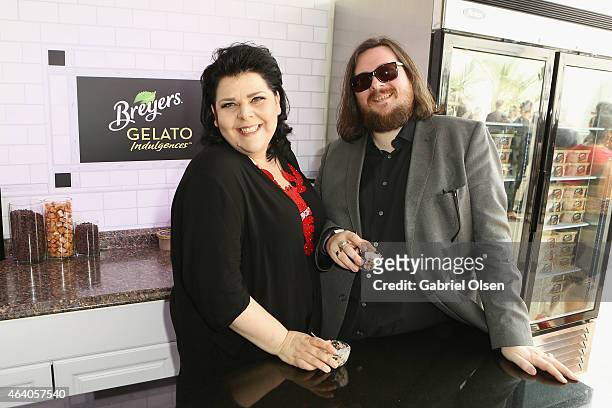 Directors Jane Pollard and Iain Forsyth stopped by the Breyers Gelato Indulgences Lounge backstage at the 30th Annual Film Independent Spirit Awards...