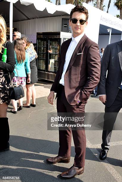 Actor Miles Teller attends the 2015 Film Independent Spirit Awards at Santa Monica Beach on February 21, 2015 in Santa Monica, California.