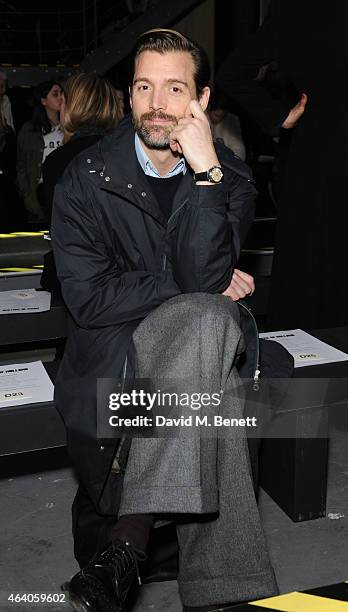 Patrick Grant attends the House of Holland show during London Fashion Week Fall/Winter 2015/16 at University of Westminster on February 21, 2015 in...