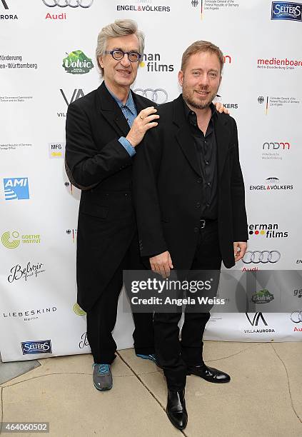 Directors Wim Wenders and Juliano Ribeiro Salgado attend the German Films and the Consulate General of the Federal Republic Of Germany's German Oscar...
