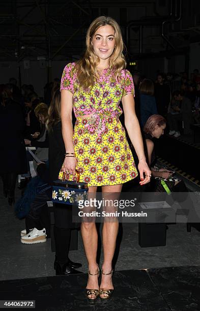 Chelsea Leyland attends the Henry Holland show during London Fashion Week Fall/Winter 2015/16 on February 21, 2015 in London, United Kingdom.