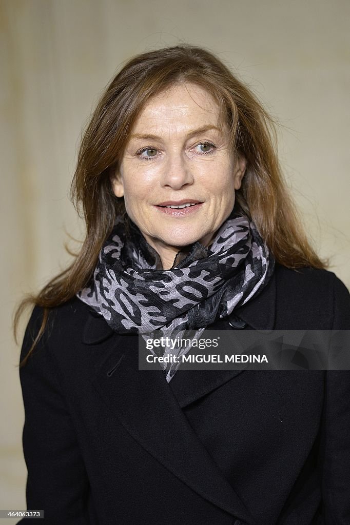 French actress Isabelle Huppert poses during Christian Dior Haute ...