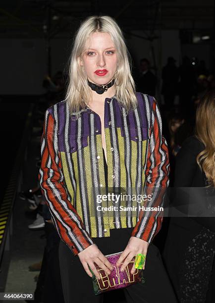 Harriet Verney attends the Henry Holland show during London Fashion Week Fall/Winter 2015/16 on February 21, 2015 in London, United Kingdom.